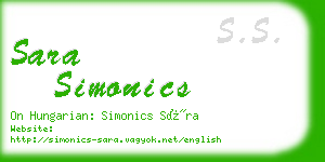 sara simonics business card